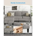 thumbnail image 6 of Juicyme 76" Sectional Sofa with Movable Storage Ottoman, Small L-Shaped Sectional Couches for Living Room/Small Space, Light Grey, 6 of 7