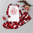 thumbnail image 1 of EQWLJWE Pyjamas de Noël pour la Famille Noir et Rouge à Carreaux Amusants Col Rond Manches Raglan Arbre de Noël et Mariage Ensemble de Pyjama Imprimé Lettre de Noël Tenues de Famille de Vacances Tenue de Maison Ensemble Deux Pièces pour Maman, 1 of 6