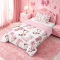 thumbnail image 2 of meiyoeat Western Cowgirls Boots Twin Comforter Sets For Girls,Pink Coquette Bow Bedding Set For Kids,Pink Reversible,2 Pieces, 2 of 7