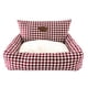 thumbnail image 5 of Cama para mascotas a cuadros con colchón para gatos, cesta cálida para mascotas, suministros para cachorros, cojín para perros y gatos, 5 of 9