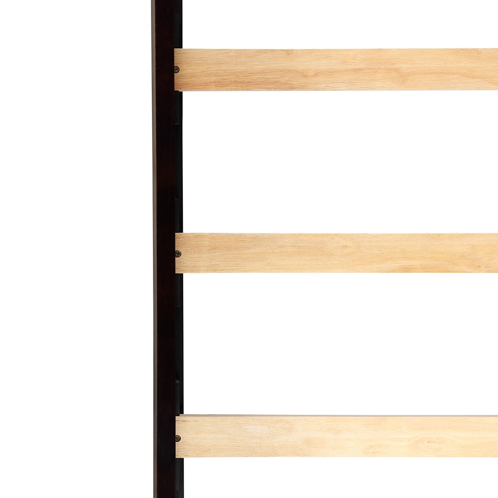 Private Jungle Twin Size Loft Bed with Ladder and Guard for Teens Bedroom, Espresso