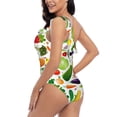 thumbnail image 4 of Easygdp Vegetables2 Women's One Shoulder Ruffle Monokini Bathing Suits with Removable Chest Pad, Quick Drying - XX-Large, 4 of 8