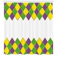 thumbnail image 3 of Ambesonne Mardi Gras Shower Curtain, Carnival Colors Grid, 69"Wx70"L, Purple Lime Green Yellow, 3 of 3
