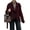 Wine Red, variant on Womens Cropped Wool Coats Belted Double Breasted Pea Coat Short Jacket Notched Lapel Trench Coat with Pockets Wine Red L