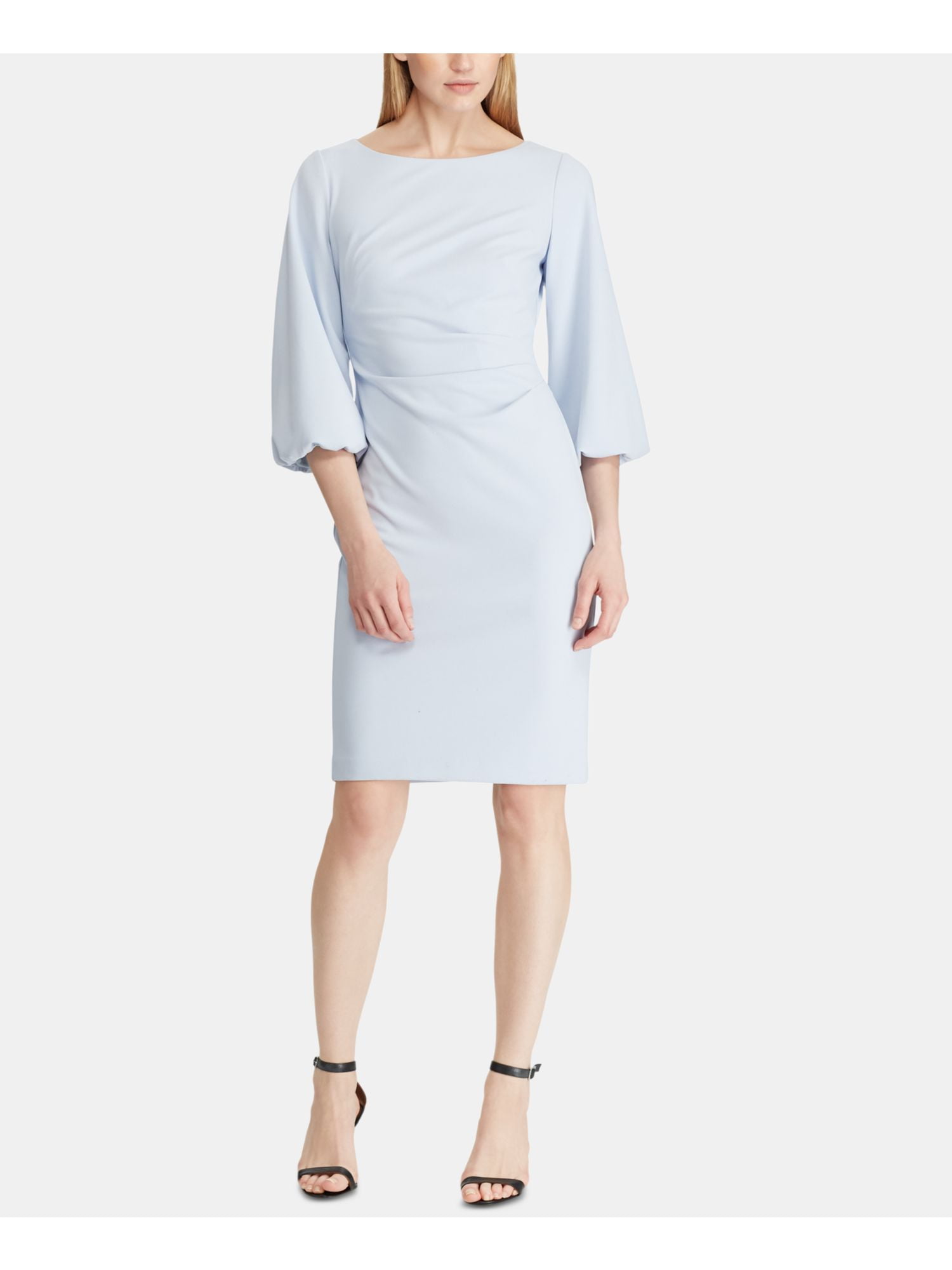 RALPH LAUREN Womens Blue Ruched Boat 