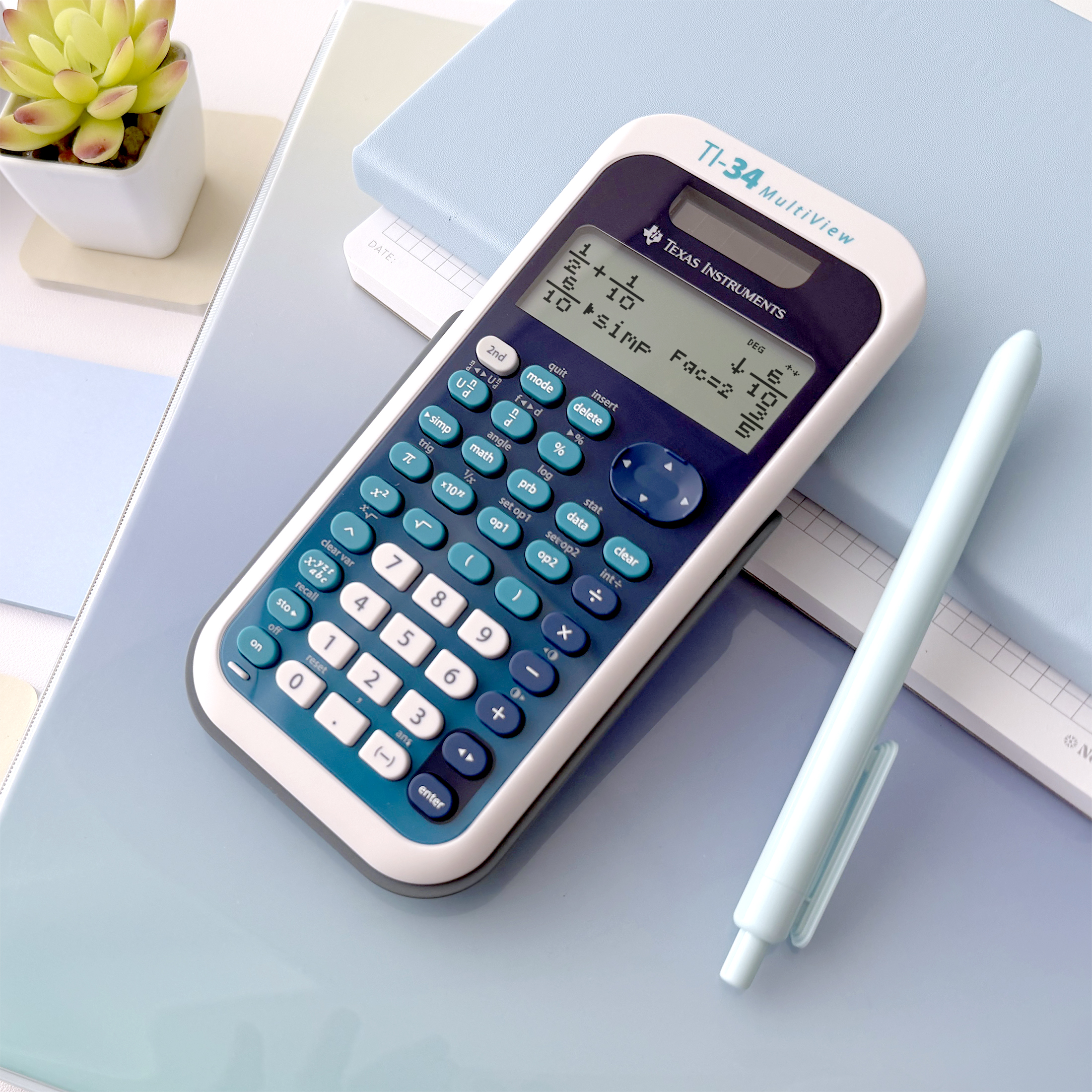 Texas Instruments TI-34 MultiView Scientific Calculator, Blue photo 6