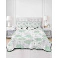 thumbnail image 2 of Full Size Quilt Bedding Set, Green Gray Coastal Reversible Summer Quilt 3 Pieces, Summer Beach Ocean Coral Conch Shell Lightweight Bedspreads Coverlets with 2 Pillow Shams for All Seasons, 2 of 5
