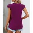 thumbnail image 4 of Coferset Casual Tops Women Square Neck Lace Short Sleeve Ladies Blouse Women Summer Tops, 4 of 6