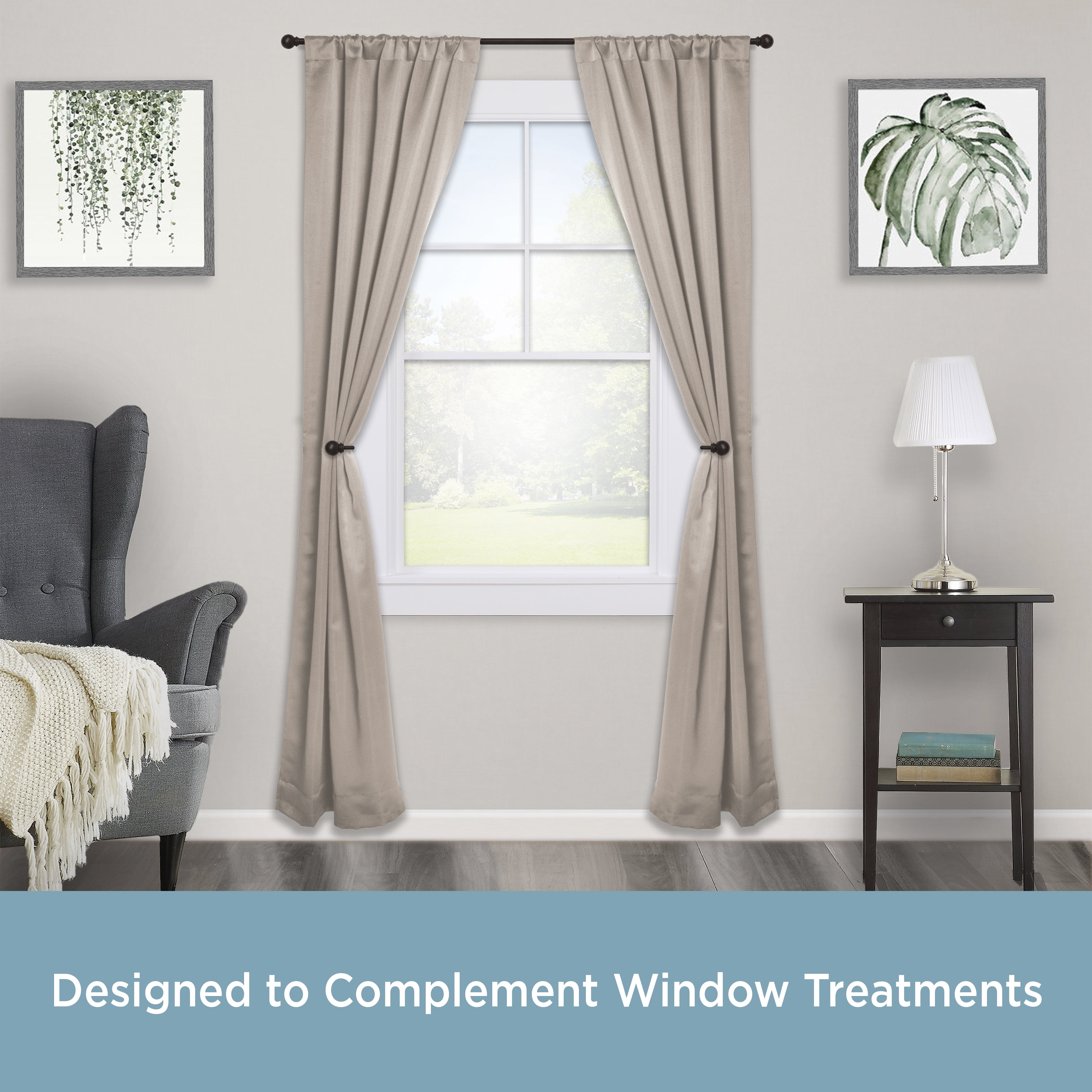 Kenney Chelsea Ball End Curtain Holdback Set, Oil Rubbed Bronze, Set of 2