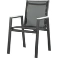 thumbnail image 2 of Meridian Furniture Nizuc Chaise de Salle à Manger d'Extérieur Noire pour Patio avec Accoudoirs (Ensemble de 2), 2 of 9