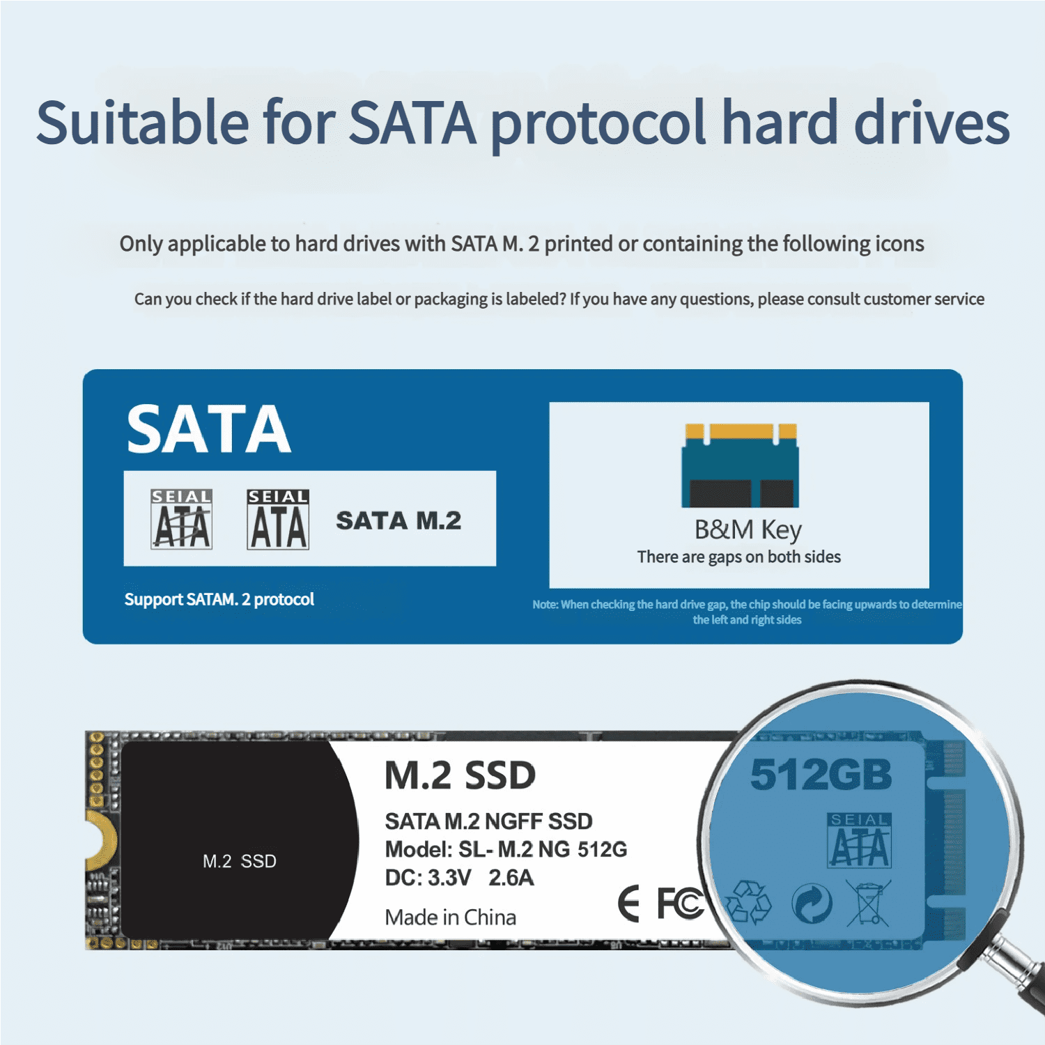 Intelligent SSD Enclosure Aluminum Housing Hard Drive Case with Smart Health Monitor Real-Time Digital Display External SATA Protocol Enclosure