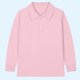 thumbnail image 1 of Ceisia Kids' Solid Color Long Sleeve Polo Shirt for Back-to-School & Casual Wear Pink 9 Years Gifts, 1 of 3
