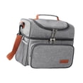 thumbnail image 1 of Bolsa aislante para almuerzo, bolsa térmica de doble capa con correa extraíble, bolsa portadora para , bolsa Bento, bolsa térmica para hombres Gris, 1 of 10