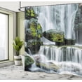 thumbnail image 5 of Ambesonne Landscape Shower Curtain, Waterfall with Rocks, 69"Wx70"L, Green Black and White, 5 of 5