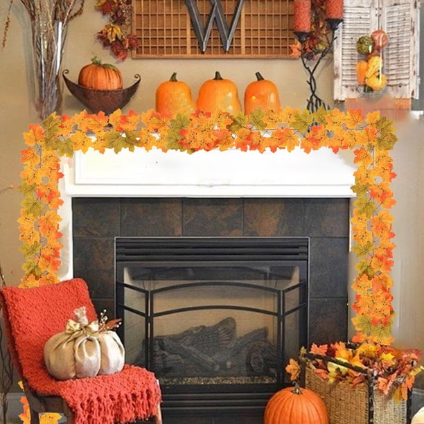 Holiday Simulation Maple Leaf Rattan Stair Door Decoration Garden Home Decoration Door And Window Decoration Wall Decoration