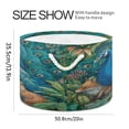 thumbnail image 2 of Round Toy Storage Basket Foldable Storage Basket for Home Decor Laundry Basket20" x 14" Peacock and Foxes, 2 of 6