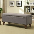 thumbnail image 3 of HomePop Large Storage Bench with Nailhead Trim, 42"W x 18"D x 18"H, Gray, 3 of 11