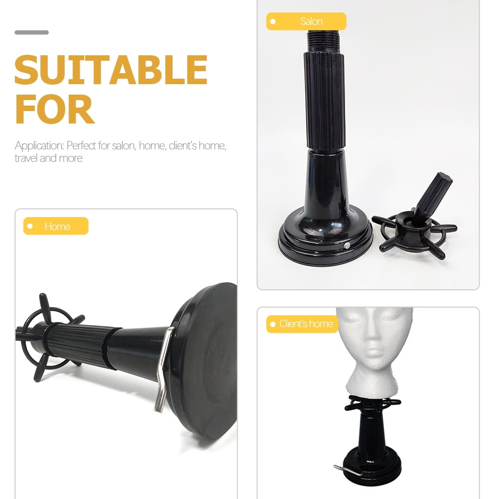 UPKOCH Mannequin Head and Stand Black Plastic 1 Set 15x5.3in