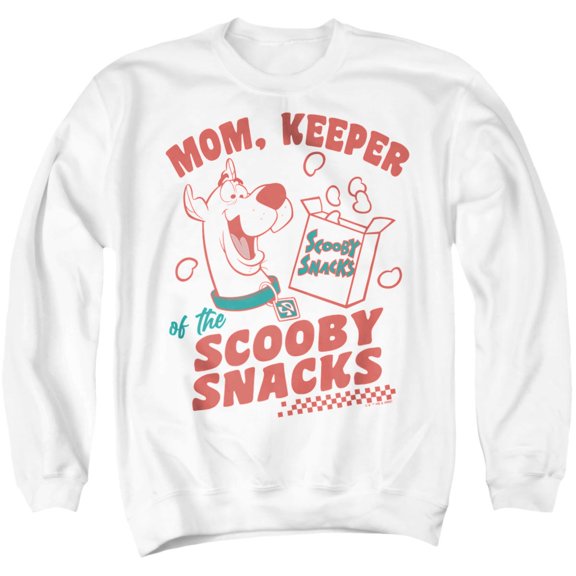 Popfunk Scooby-Doo Mother's Day Mom Keeper Scooby Snacks Unisex Adult Crewneck Sweatshirt, White, Large