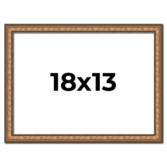18x13 Frame Gold Real Wood Picture Frame Width 1.25 inches | Interior Frame Depth 0.5 inches |