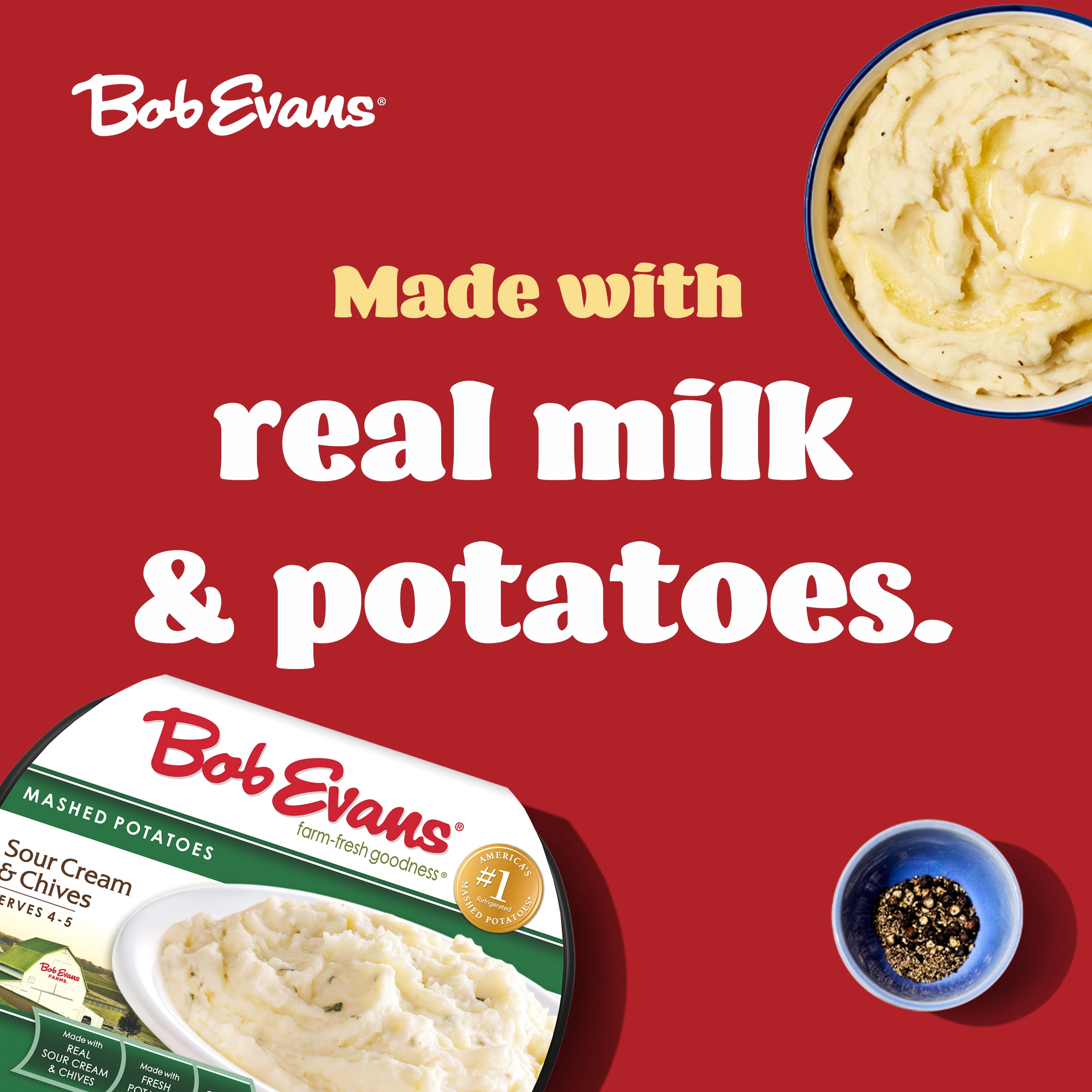 Bob Evans Gluten-Free Sour Cream & Chives Mashed Potatoes, 24 oz Tray