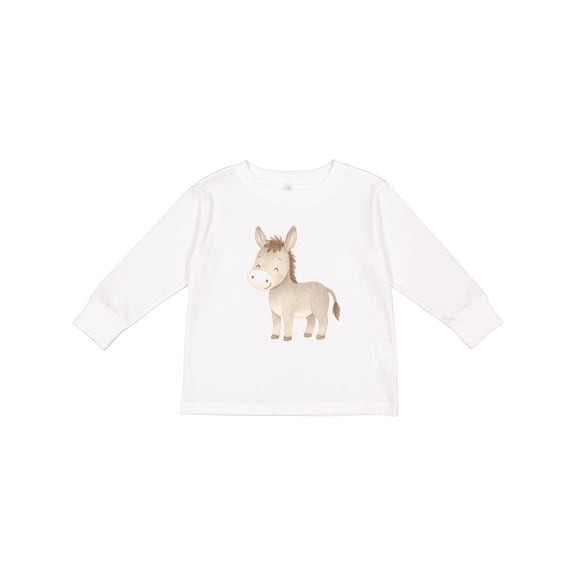 Inktastic Cute Little Donkey Boys or Girls Long Sleeve Toddler T-Shirt