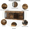thumbnail image 6 of IdealHouse Double Dog Crate Furniture for 2 Dogs, Indoor Pet Kennel TV Stand with 4 Storage Drawers & Feeding Bowls, for Small/Medium Dogs, Brown, 6 of 9