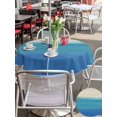 thumbnail image 5 of Outdoor Tablecloths with Umbrella Hole & Zipper, Blue Teal Beige Ombre Round Tablecloths 60 Inch, Modern Abstract Art Abstract Waterproof Table Cloth, Patio/Pool/Picnic Table Covers, 5 of 8