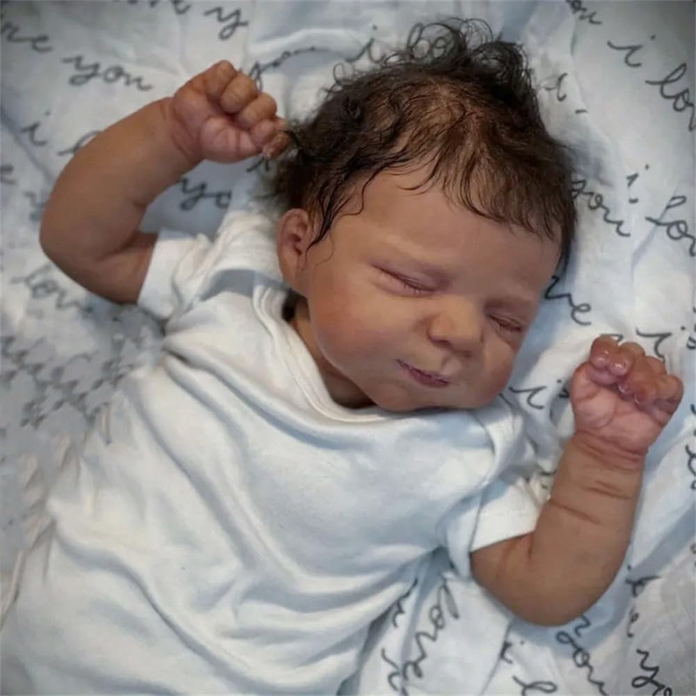 Lifelike Reborn Baby Dolls Black - 18 Inch African American Realistic Newborn Real Life Baby Dolls with Accessories, Birthday Gift Set for Kids Age 3+