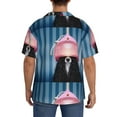 thumbnail image 5 of Vsdgher Dog in Hairdresser Print Men's Wrinkle Free Untucked Cuban Shirt Business Casual Button Down Shirts Short Sleeve Shirt, 5 of 7