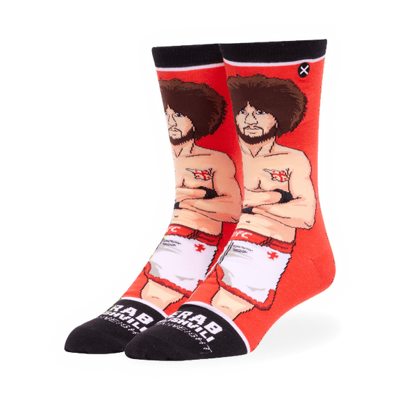 ODD SOX Merab Dvalishvili Crew Socks UFC Fighter Novelty Apparel Size Large Comfy Cotton Blend Fun