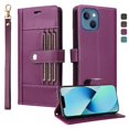 thumbnail image 3 of FOXDOCK Funda tipo Cartera para iPhone 14 Plus – Cubierta de Cuero PU con Múltiples Ranuras, Bolsillo para Efectivo y Correa de Muñeca, 3 of 6