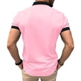 thumbnail image 3 of Men's Outdoor Sports Casual Polo Shirt Short-Sleeve With Pocket Button Placket Lightweight Breathable Summer Active Wear,Pink,L, 3 of 3