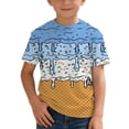 thumbnail image 2 of Hienoo Boys Ice-Cream Print Short Sleeve T Shirt Cute Casual Round Neck Tshirt, Sizes 2-12, 2 of 5