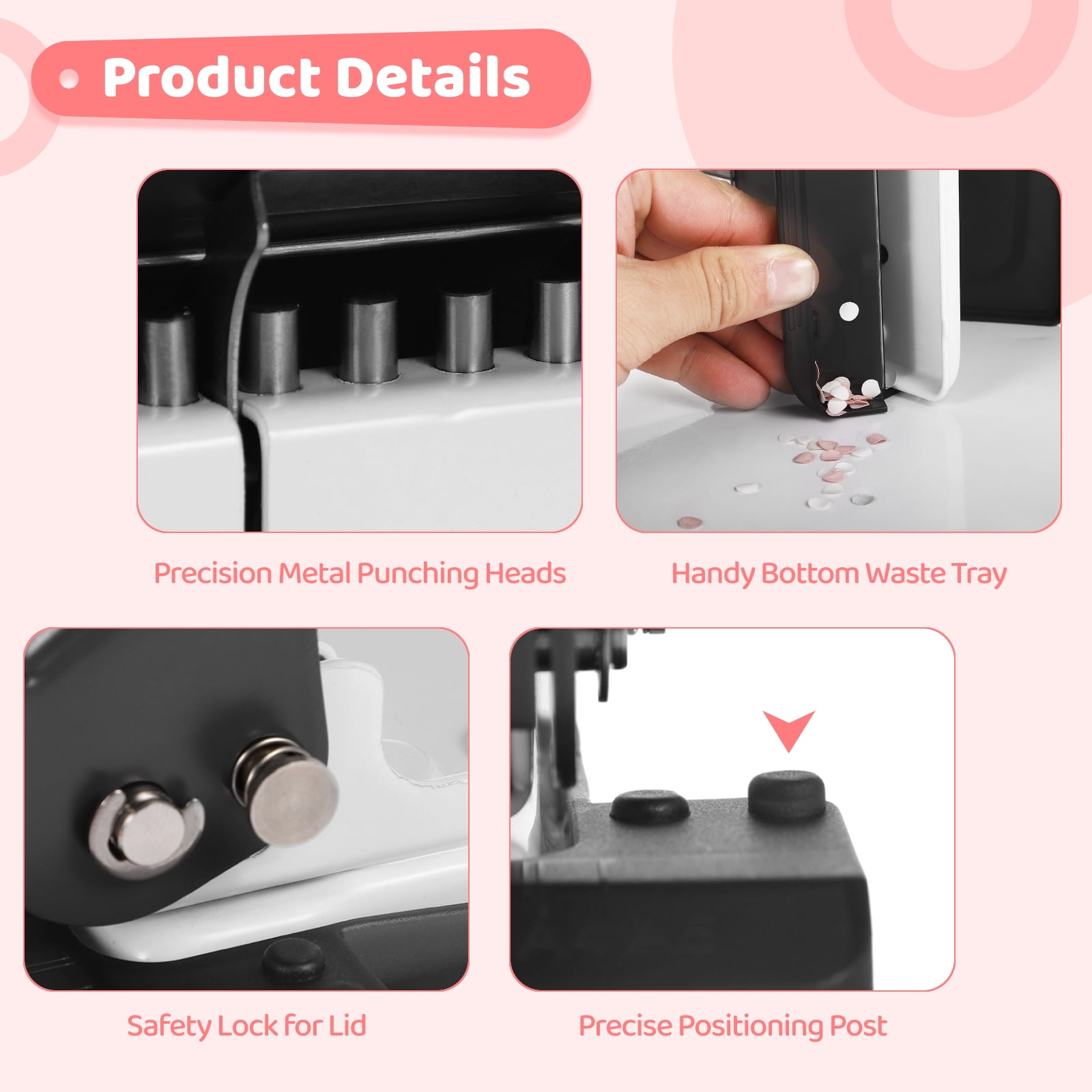 10-Holes Mini Manual Binding Machine, Book Binding Machine with 4-Color Binding Spines, Multipurpose Coil Binding Machine for Home Office