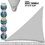 TANG Sunshades Depot A Ring Design Steel Cable Wire Reinforcement 16'x36'x39.4' Right Triangle Sun Shade Sails Beige Heavy Duty Permeable 260GSM UV Block Patio Garden Deck Dock Outdoor Facility