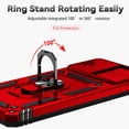 thumbnail image 6 of for Moto G 5G 2023 Case with Slide Camera Cover HD Screen Protector [ Grade 16ft. Drop Tested]  Ring Holder Kickstand Protective Phone Case for Motorola Moto G 5G 2023, Red, 6 of 9