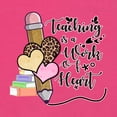 thumbnail image 2 of Teaching is a Work of Heart Pop Culture Ladies Racerback Tank Top, Raspberry, Large, 2 of 5