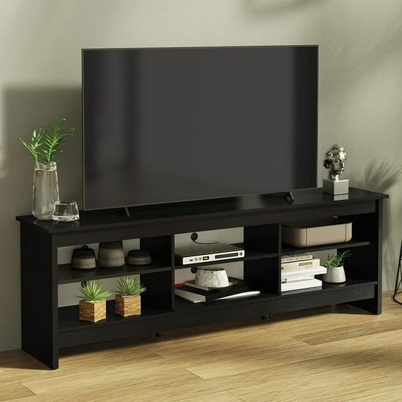 Madesa TV Stand with 6 Shelves and Cable Management, for TVs up to 75 Inches, 23” H x 15" D x 70” L