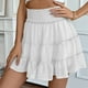 thumbnail image 2 of Falda plisada lisa con volantes para mujer: cintura elástica, resistente a las rozaduras, informal/vacaciones, poliéster y spandex, diseño plisado., 2 of 6