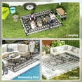 thumbnail image 4 of Outsunny Outdoor Patio Rug, Large Camping Carpet with Carrying Bag, 8' x 10' Waterproof Plastic Straw, Reversible, Black & White Rhombus Patchwork, 4 of 9