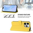 thumbnail image 5 of Wallet Case Compatible for iPhone 16 Pro, PU Leather Magnetic Closure Protective Flip Folio Case with 3 Card Holder and Wrist Strap Cover Women Men,Yellow,For iPhone 16 Pro, 5 of 7