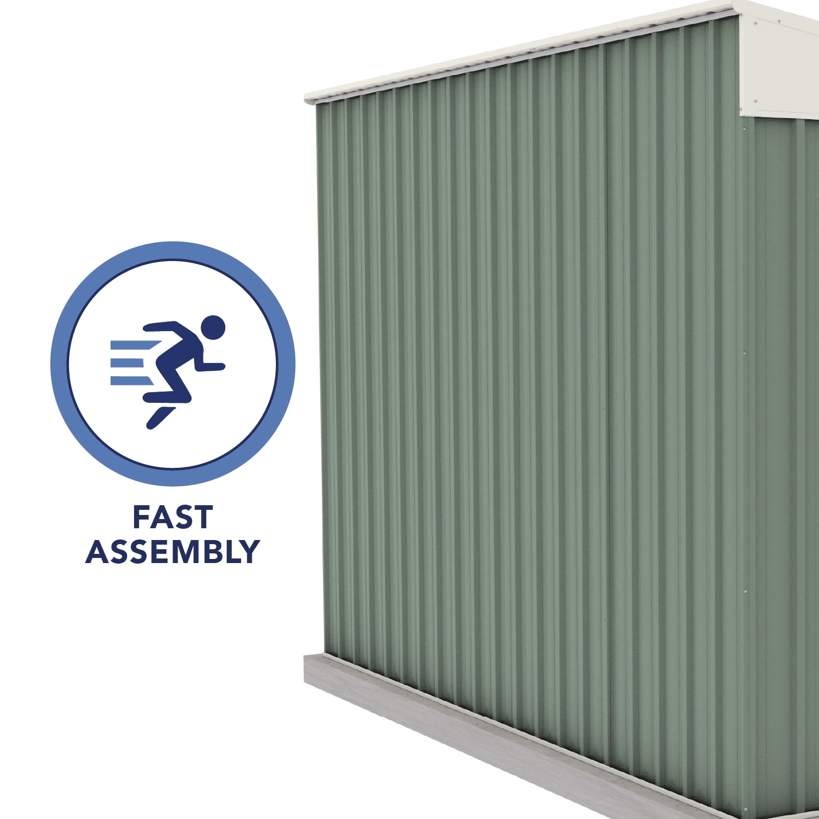 Absco Durango 5' x 10' Metal Bike Shed - Pale Eucalypt