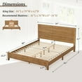 thumbnail image 3 of DYCANPO King Bed Frame with Headboard Acacia Wood Platform, Non-Slip&Without Noise, Dark Wood, 3 of 12