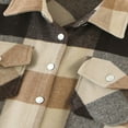 thumbnail image 3 of Womens Plaid Button Down Blouses Coat Thicken Jackets Cardigans Oversize Shirts S, 3 of 6