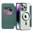 thumbnail image 4 of Compatible with iPhone 13 14 15 16 Case with Magnetic Ring Stand [Compatible with Mag-Safe] [Full Camera Lens Protector] Soft Plating Phone Case for iPhone Green, 4 of 7