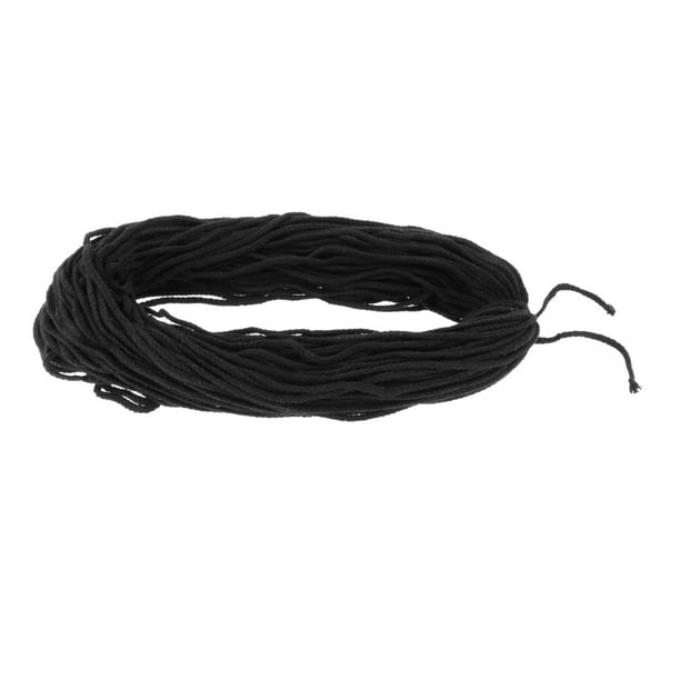 Braided Rope Multipurpose 8 Strands Twisted Braid Rope for Knitting Black 