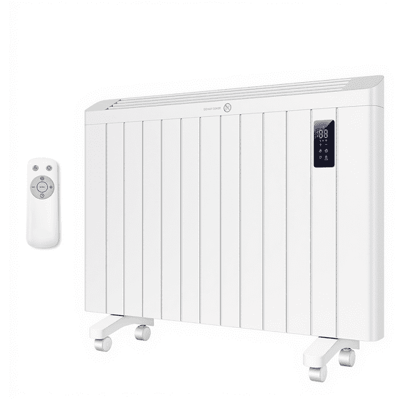 Rocyis 1500W Convection Panel Heater - Ultra Quiet Wall Mount Space Heater with Remote, Timer & LED Display, Portable Electric Heater for Indoor Use, Fanless Design, Plug-in Wall Mounted Heater