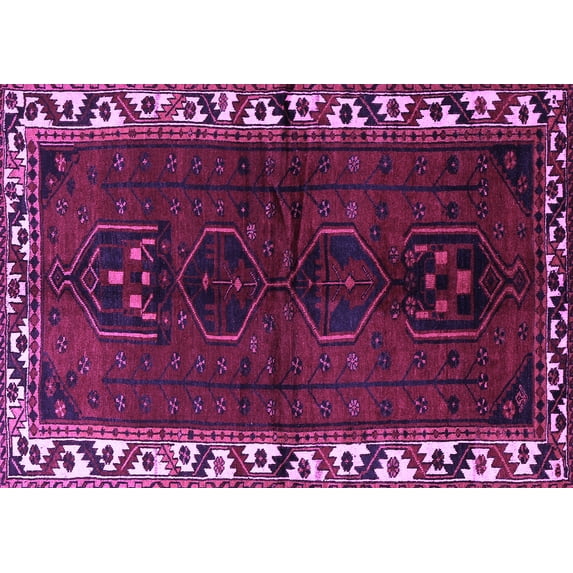 Ahgly Company Indoor Rectangle Persian Purple Traditional Area Rugs, 7' x 10'