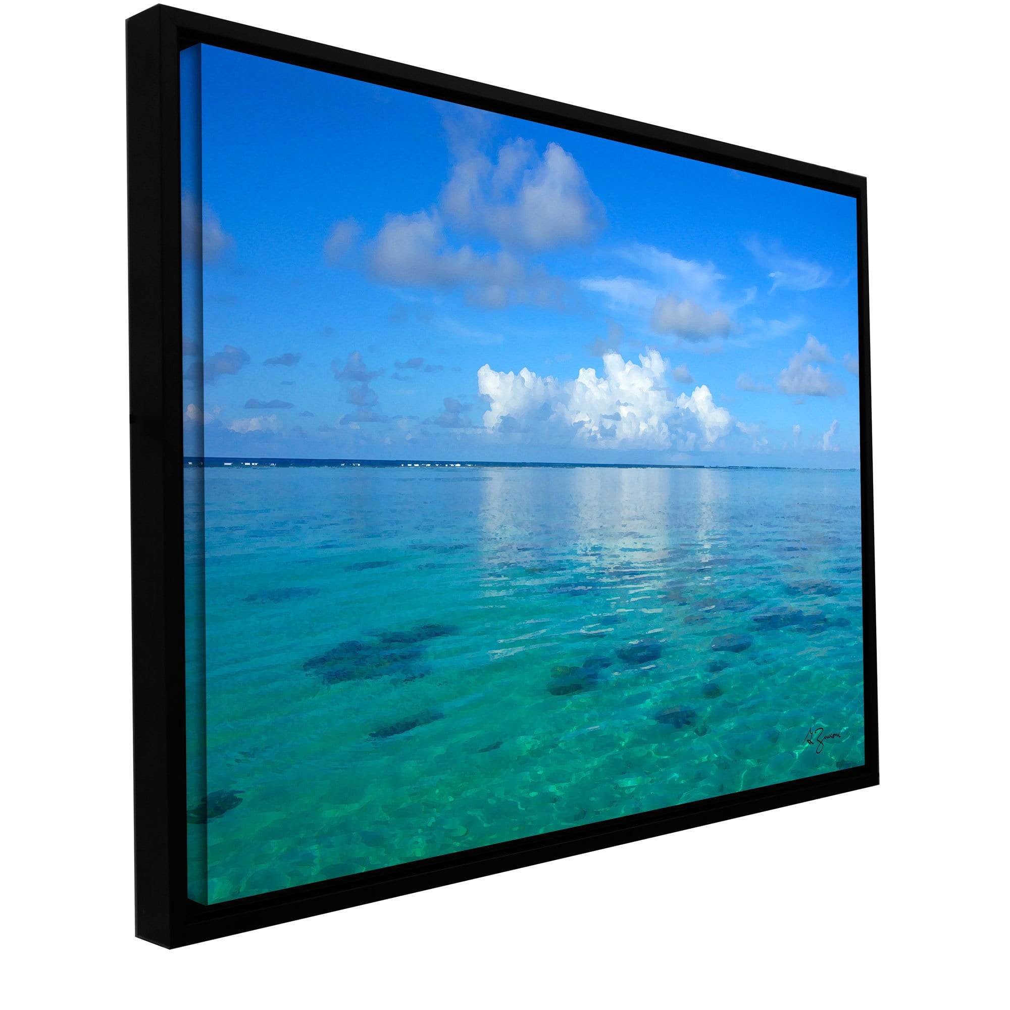 George Zucconi "Lagoon And Reef" Floater-Framed Gallery-Wrapped Canvas